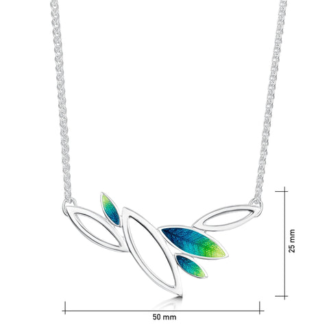 Seasons Silver Necklace in Spring Enamel by Sheila Fleet Jewellery