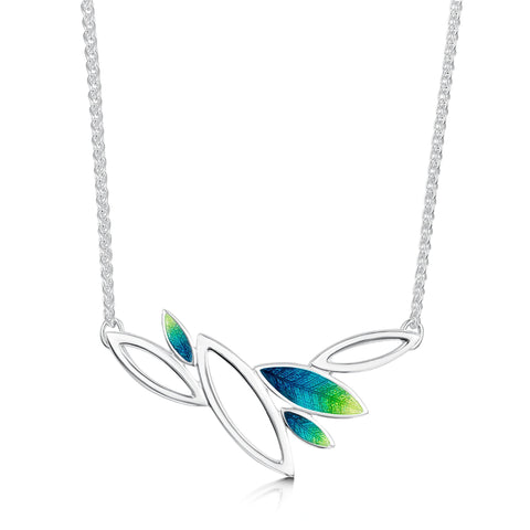 Seasons Silver Necklace in Spring Enamel by Sheila Fleet Jewellery
