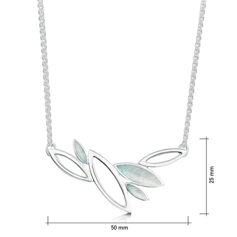 Seasons Silver Necklace in Winter Enamel by Sheila Fleet Jewellery