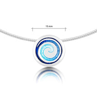Surfbreaker Enamelled Necklace in Sterling Silver by Sheila Fleet Jewellery