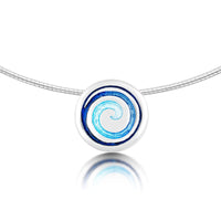 Surfbreaker Enamelled Necklace in Sterling Silver by Sheila Fleet Jewellery