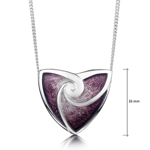 Turning Tides Pendant Necklace in Amethyst Enamel