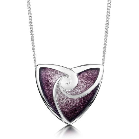 Turning Tides Pendant Necklace in Amethyst Enamel by Sheila Fleet Jewellery
