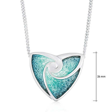 Turning Tides Pendant Necklace in Storm Enamel