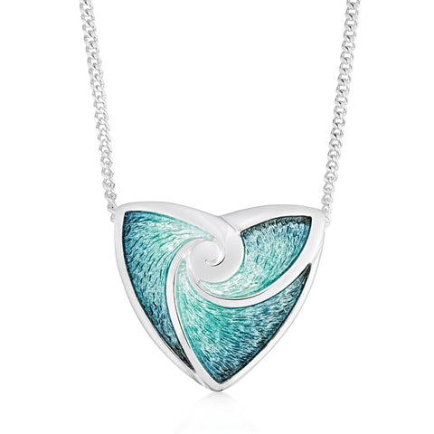Turning Tides Pendant Necklace in Storm Enamel by Sheila Fleet Jewellery