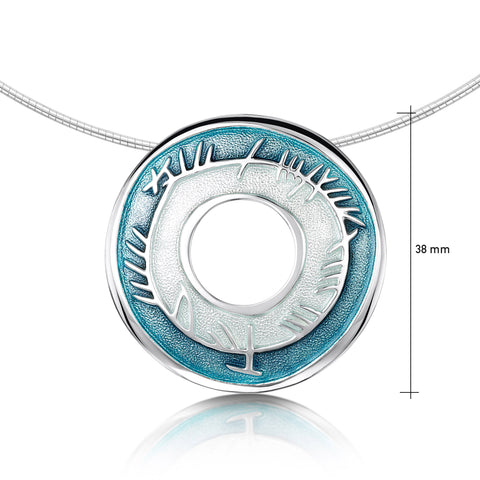 Skyran Silver Dress Necklace in Storm Enamel by Sheila Fleet Jewellery