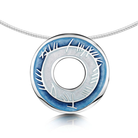 Skyran Enamel Dress Necklace in Sterling Silver by Sheila Fleet Jewellery