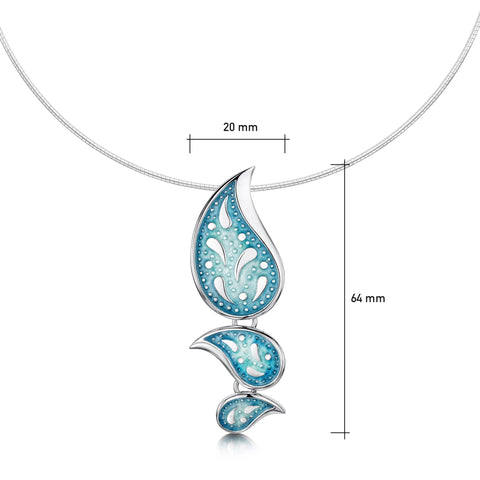 Paisley Leaf Enamel Triple Necklace in Verdi Enamel
