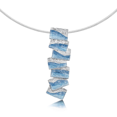 Flagstone Dress Necklace in Slate Enamel by Sheila Fleet Jewellery