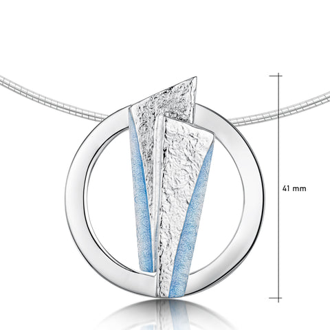 Stone Circles Enamel Dress Necklace in Sterling Silver