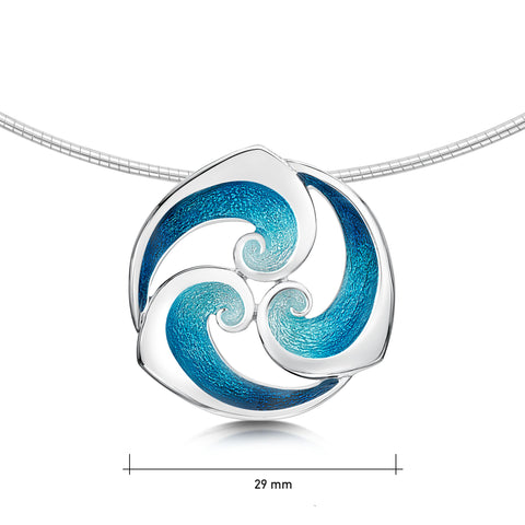 Breckon Dress Necklace in Peacock Enamel