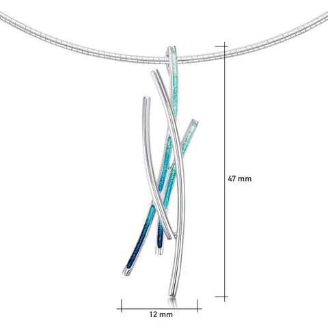 Wild Grasses Dress Necklace in Peacock Enamel by Sheila Fleet Jewellery