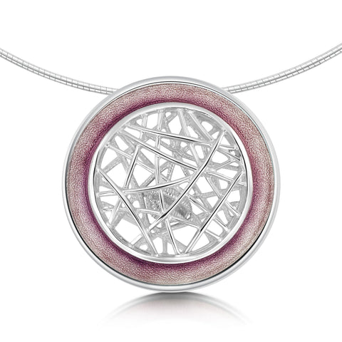 Creel Silver Pool Necklace in Champagne Enamel by Sheila Fleet Jewellery