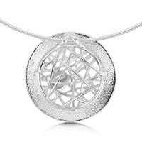 Creel Silver Pool Necklace in Crystal Enamel by Sheila Fleet Jewellery
