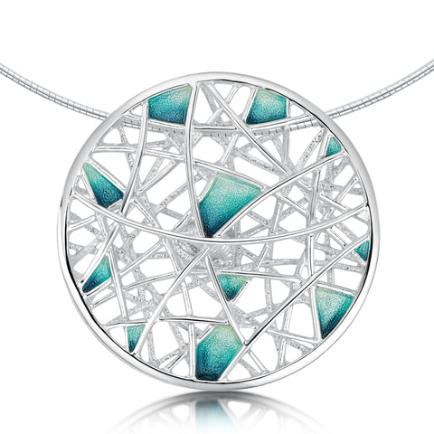 Creel Cage Dress Necklace in Storm Enamel by Sheila Fleet Jewellery
