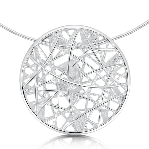 Creel Cage Dress Necklace in Storm Enamel by Sheila Fleet Jewellery