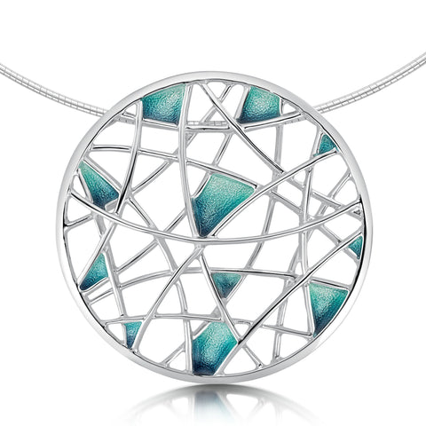 Creel Single-Sided Dress Necklace in Storm Enamel by Sheila Fleet Jewellery
