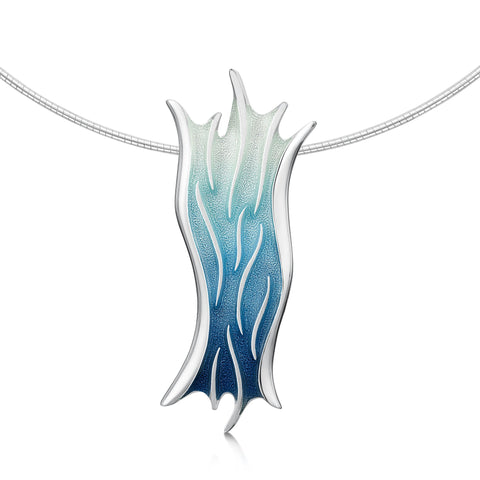 Sea Motion Occasion Necklace in Lunar Light Enamel by Sheila Fleet Jewellery