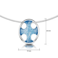 Cross of the Kirk Silver Necklace in Cool Slate Enamel by Sheila Fleet Jewellery