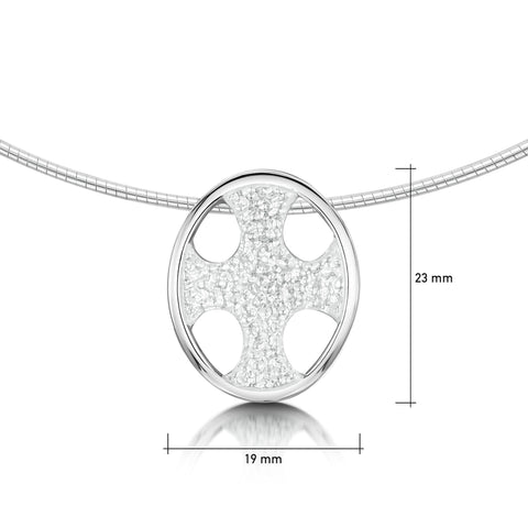 Cross of the Kirk Silver Necklace in Crystal Enamel by Sheila Fleet Jewellery