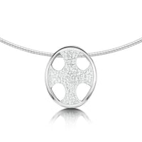 Cross of the Kirk Silver Necklace in Crystal Enamel by Sheila Fleet Jewellery