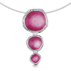 Lunar Bright Drop Necklace in Hot Pink Enamel