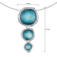 Lunar Sterling Silver Drop Necklace in Lichen Enamel