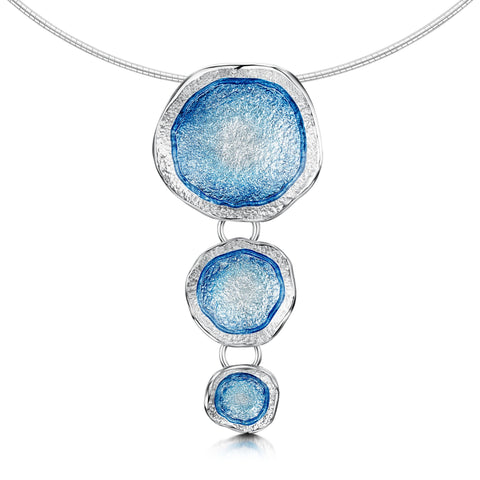 Lunar Sterling Silver Drop Enamel Necklace by Sheila Fleet Jewellery