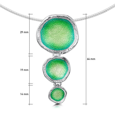 Lunar Bright Drop Necklace in Spring Green Enamel