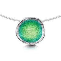 Lunar Bright Dress Necklace in Spring Green Enamel by Sheila Fleet Jewellery