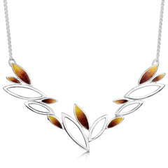 Seasons Silver Dress Necklace in Autumn Enamel by Sheila Fleet Jewellery