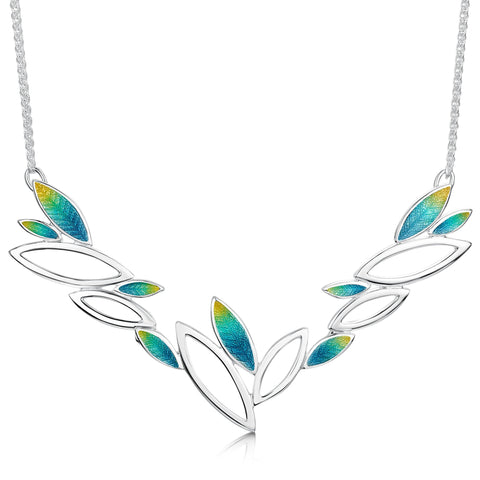 Seasons Silver Dress Necklace in Summer Enamel by Sheila Fleet Jewellery