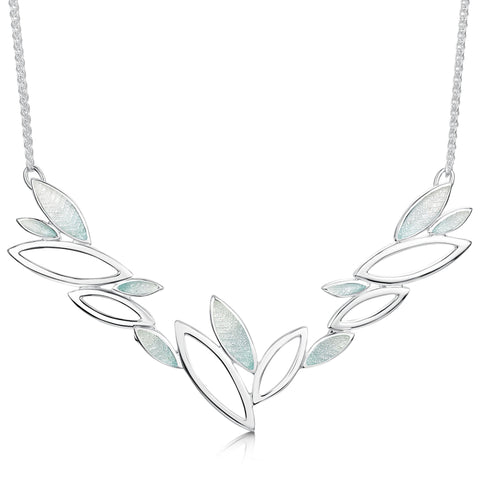 Seasons Silver Dress Necklace in Winter Enamel by Sheila Fleet Jewellery
