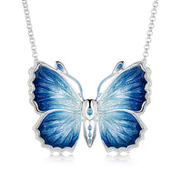 Holly Blue Butterfly Enamel Dress Necklace by Sheila Fleet Jewellery