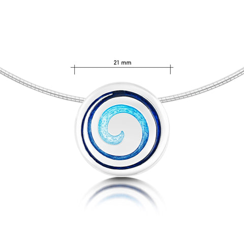 Surfbreaker Enamelled Dress Necklace in Sterling Silver by Sheila Fleet Jewellery