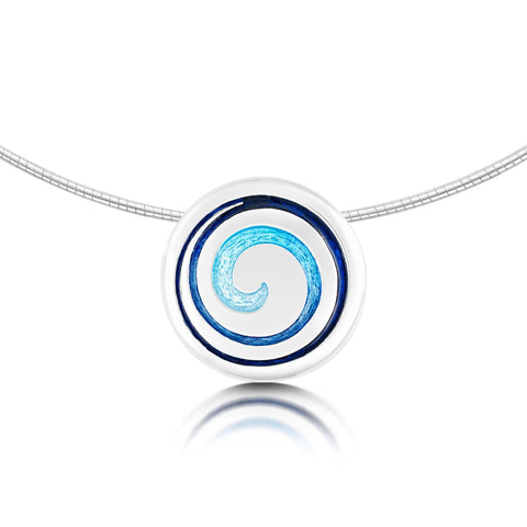 Surfbreaker Enamelled Dress Necklace in Sterling Silver by Sheila Fleet Jewellery