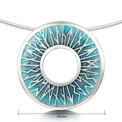 Runic Dress Necklace in Storm Enamel