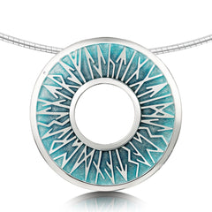 Runic Dress Necklace in Storm Enamel by Sheila Fleet Jewellery