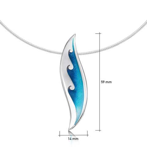 New Wave Swell Dress Necklace in Pentland Enamel by Sheila Fleet Jewellery