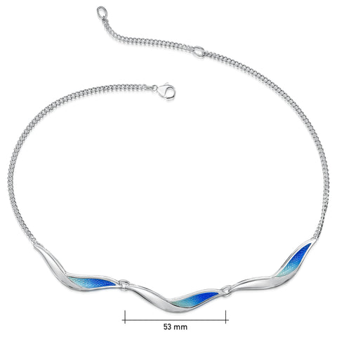 Flight Sterling Silver Half Necklace in Sky Enamel