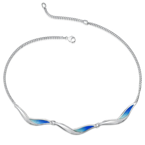 Flight Sterling Silver Half Necklace in Sky Enamel