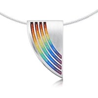 Rainbow Enamel Dress Necklace in Sterling Silver by Sheila Fleet Jewellery