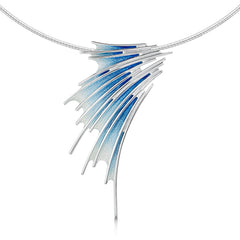 Cascade Enamel Statement Necklace in Sterling Silver by Sheila Fleet Jewellery