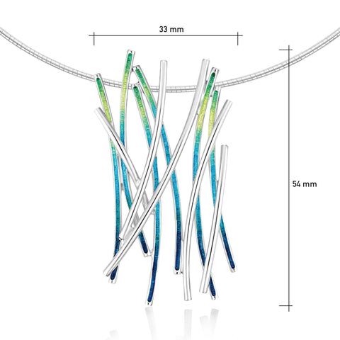 Wild Grasses Occasion Necklace in Meadow Enamel by Sheila Fleet Jewellery