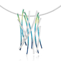 Wild Grasses Occasion Necklace in Meadow Enamel by Sheila Fleet Jewellery