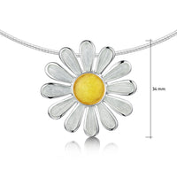 Daisies at Dawn Enamel Dress Necklace in Sterling Silver by Sheila Fleet Jewellery