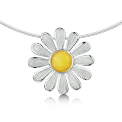 Daisies at Dawn Enamel Dress Necklace in Sterling Silver by Sheila Fleet Jewellery