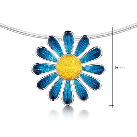 Coloured Daisies Dress Necklace in Tropical Enamel
