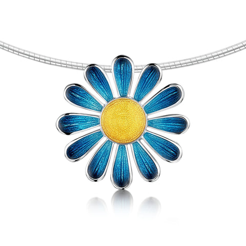 Coloured Daisies Dress Necklace in Tropical Enamel by Sheila Fleet Jewellery