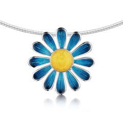 Coloured Daisies Dress Necklace in Tropical Enamel by Sheila Fleet Jewellery